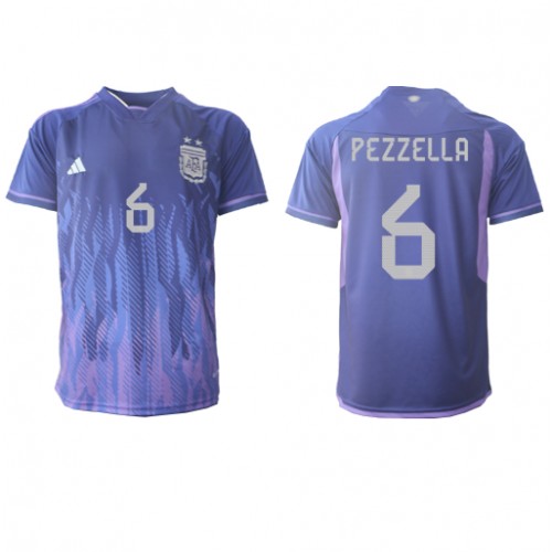 Argentina German Pezzella #6 Replica Away Shirt World Cup 2022 Short Sleeve
